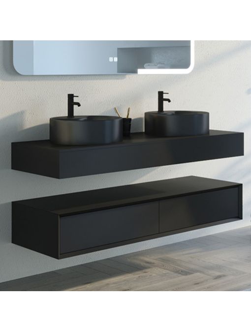 Meuble de salle de bain FABRIANO 1400 Noir mat