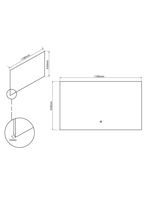 Plan Miroir rectangulaire à LED EASY_1200