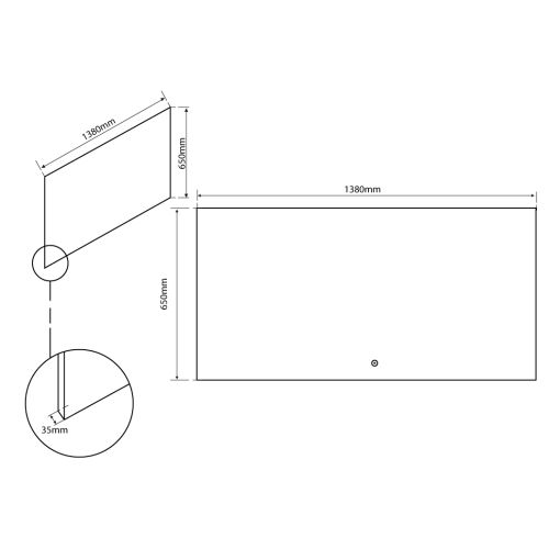 Miroir rectangulaire à LED EASY_1400