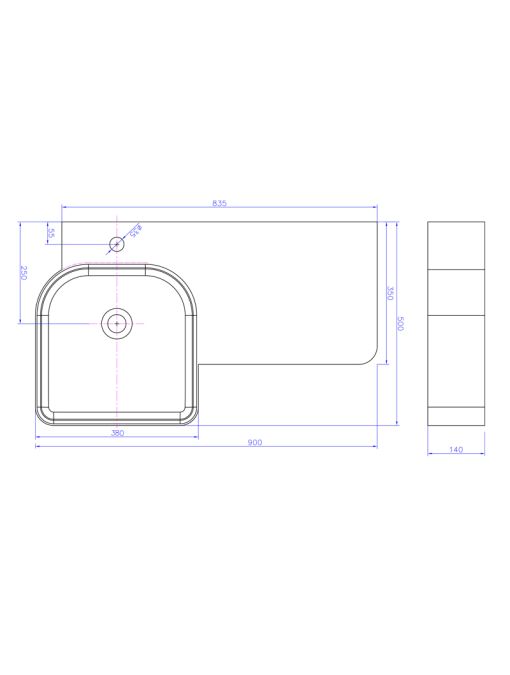 Plan du plan vasque SDWD38186