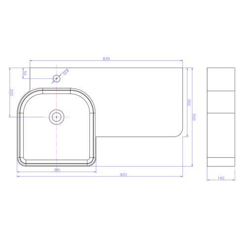 Plan vasque suspendu SDWD38186