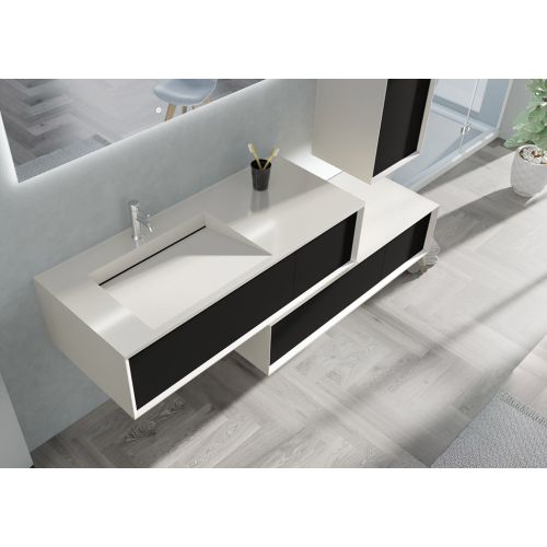 Meuble de salle de bain Avigliano 1200 noir