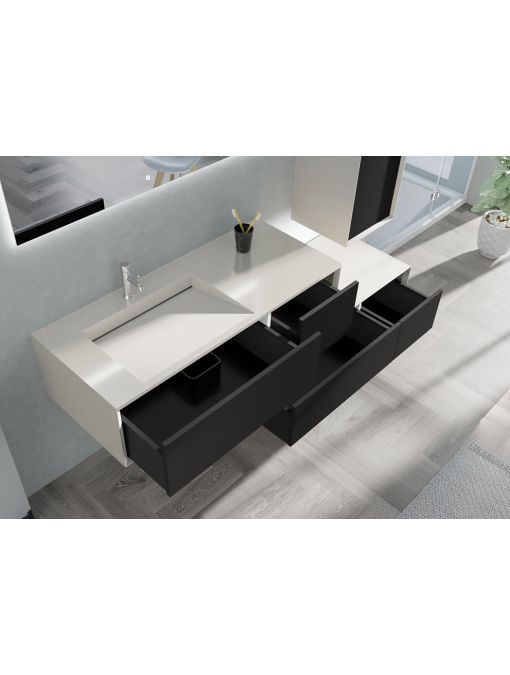 Rangements Meuble de salle de bain Avigliano 1200 noir