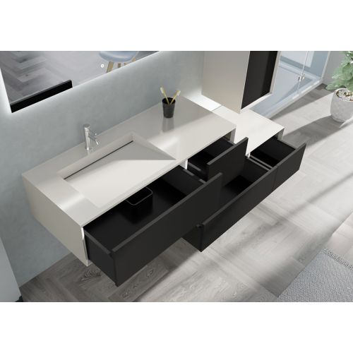 Meuble de salle de bain Avigliano 1200 noir