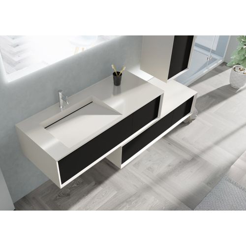 Meuble de salle de bain Avigliano 1200 noir