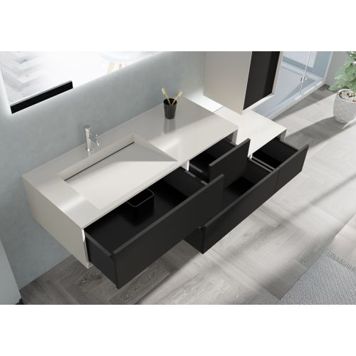 Meuble de salle de bain Avigliano 1200 noir