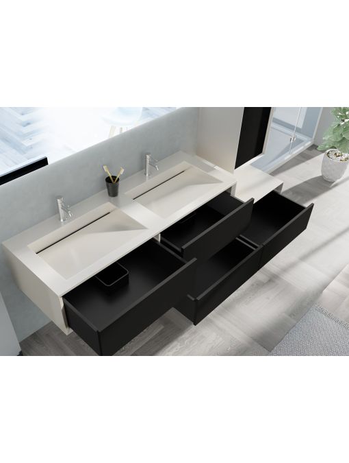 Rangements Meuble de salle de bain Avigliano 1400 noir