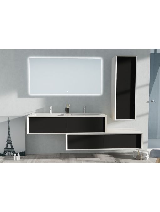 Meuble de salle de bain Avigliano 1400 noir