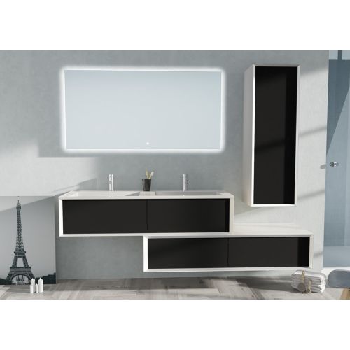 Meuble de salle de bain Avigliano 1400 noir