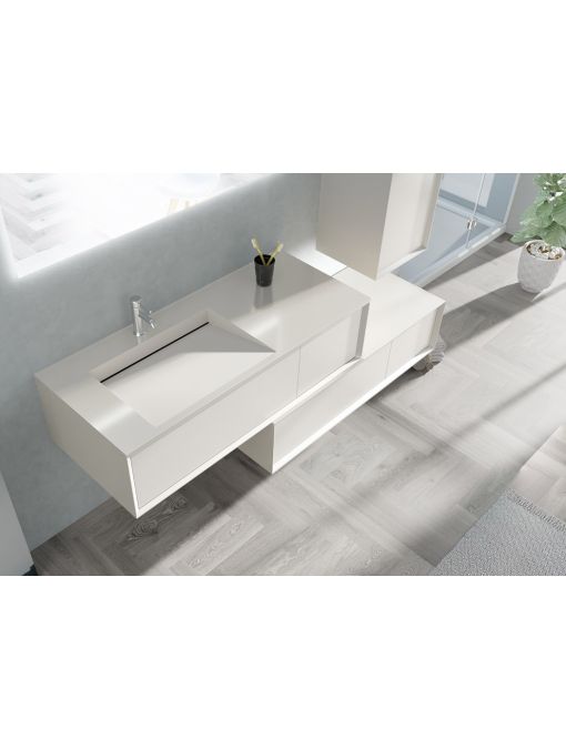 Simple Vasque Meuble de salle de bain Avigliano 1200 blanc