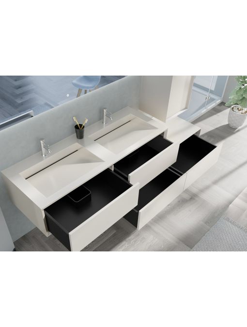 Rangements  Meuble de salle de bain Avigliano 1400 blanc