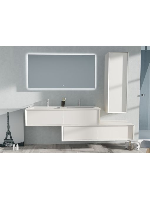 Meuble de salle de bain Avigliano 1400 blanc