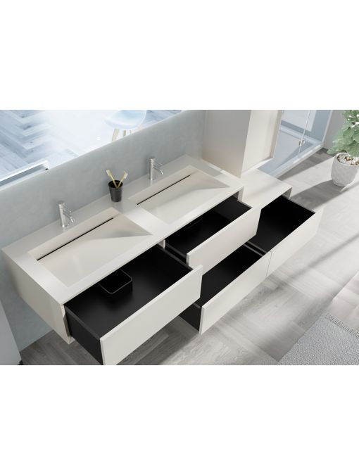 Rangements  Meuble de salle de bain Avigliano 1400 blanc