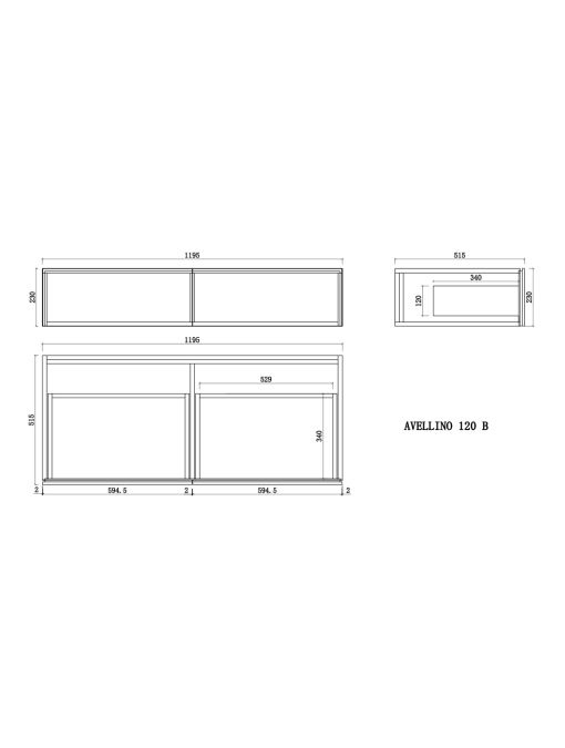 Plan Meuble de salle de bain AVELLINO-1200B