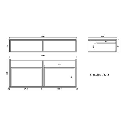 Meuble double vasque AVELLINO-1200 Blanc