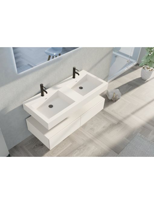 Meuble de salle de bain 2 vasques AVELLINO-1200B