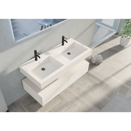 Meuble double vasque AVELLINO-1200 Blanc