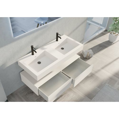 Meuble double vasque AVELLINO-1200 Blanc