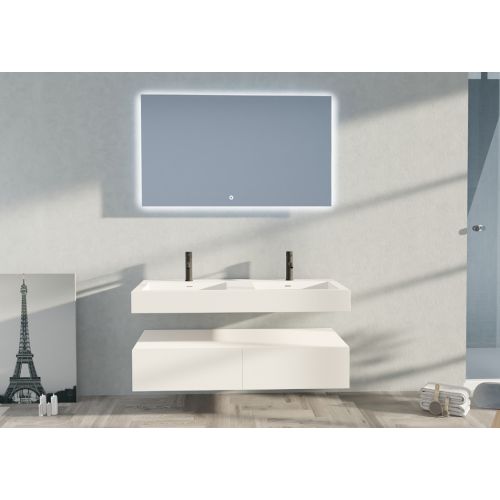 Meuble double vasque AVELLINO-1200 Blanc