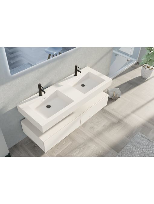 Meuble double vasque AVELLINO 1400 Blanc