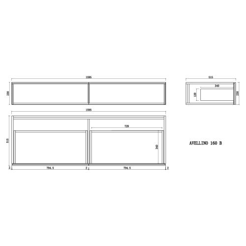 Meuble Design de salle de bain AVELLINO-1600 Blanc