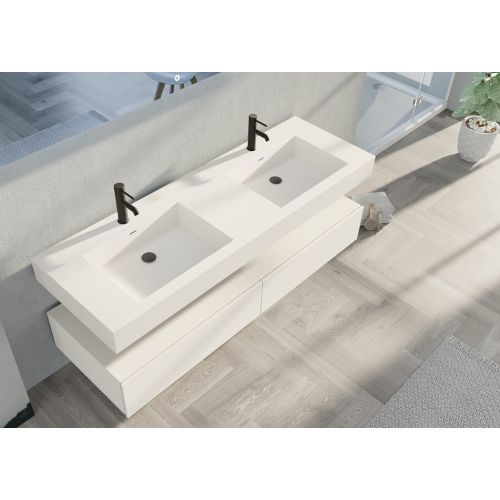 Meuble Design de salle de bain AVELLINO-1600 Blanc