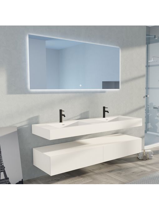 Meuble Design de salle de bain AVELLINO-1600 Blanc