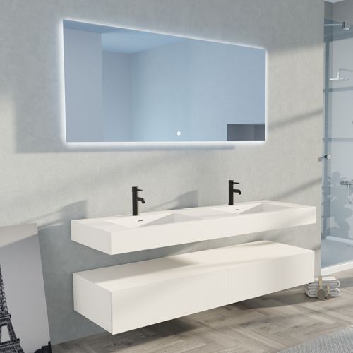 Meuble Design de salle de bain AVELLINO-1600 Blanc