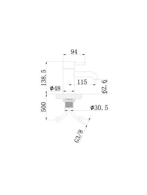 Plan Robinet mitigeur DAHLIA LITTLE Black