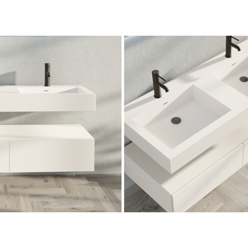 Meuble double vasque AVELLINO-1200 Blanc