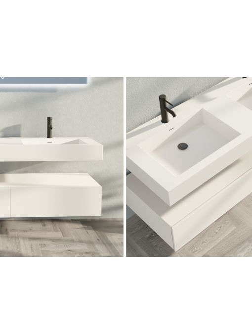 Meuble de salle de bain AVELLINO-1400 Blanc