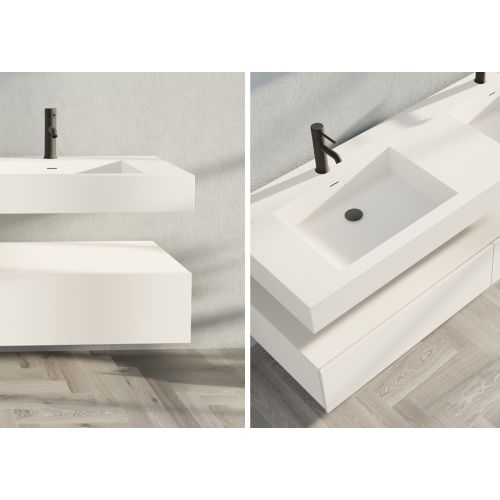 Meuble Design de salle de bain AVELLINO-1600 Blanc