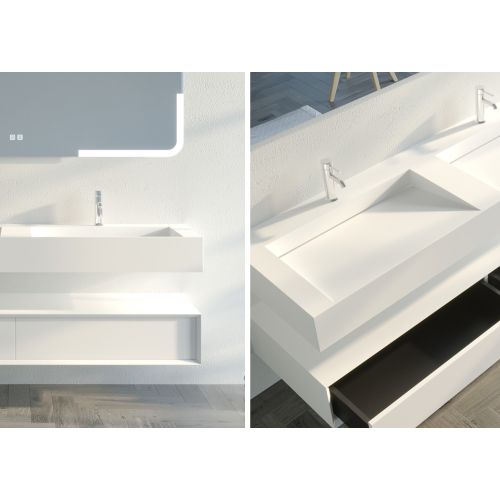 Meuble double vasque de salle de bain FLORENTINO 1600B