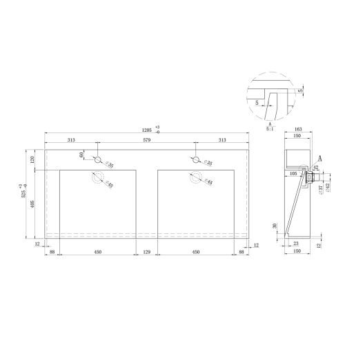 Meuble de salle de bain FLORENTINO120cm Blanc mat