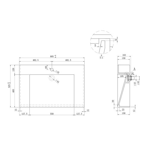 Meuble simple vasque de salle de bain FLORENTINO-800B