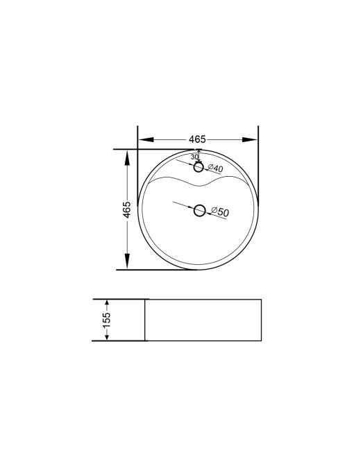 schéma vasque Meuble de salle de bain FABRIANO 1000 Blanc mat