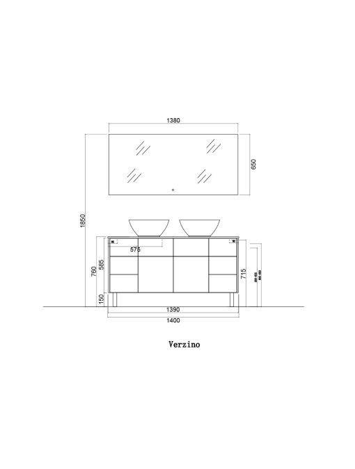 Plan Meuble de salle de bain VERZINO Blanc mat et Bois Naturel