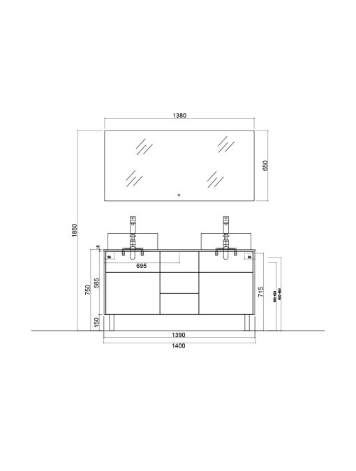 Plan VENEZIA Bois Naturel et Blanc mat