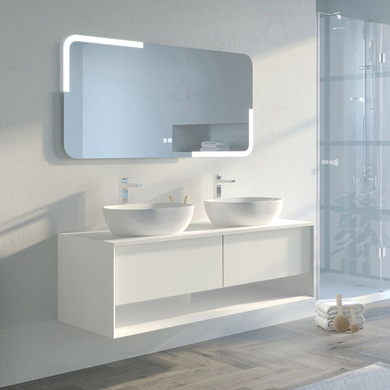 Meuble double vasque de salle de bain SANZA 1400 Blanc