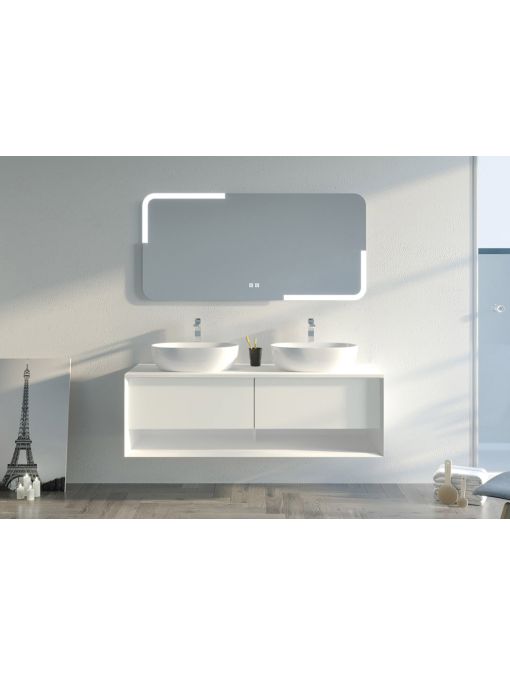 Meuble de salle de bain Design SANZA 1400 Blanc