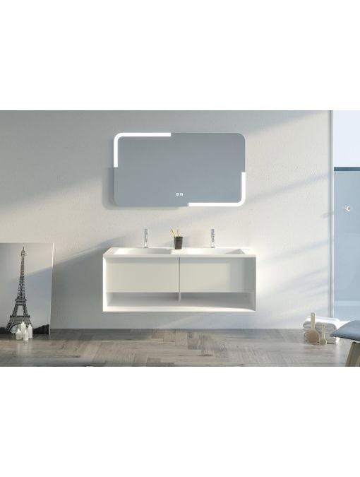 Meuble double vasque de salle de bain Portofino 1200 Blanc