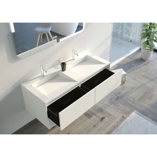 Meuble de salle de bain Design Portofino 1200 Blanc