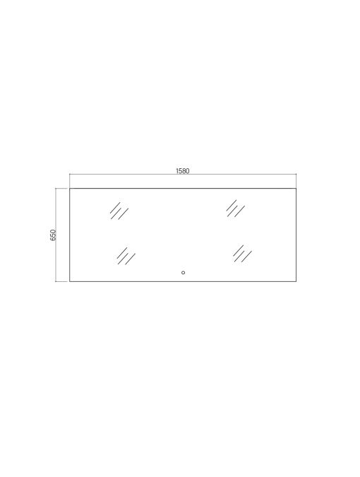 Dimensions Miroir rectangulaire à LED EASY_1600