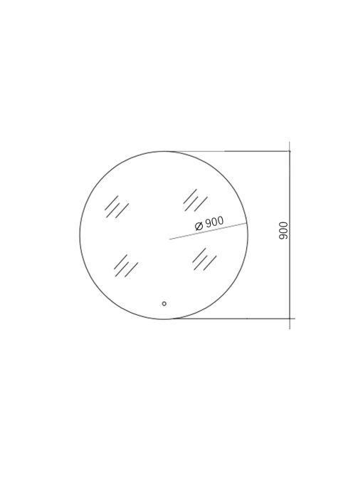 Dimensions Miroir rond à LED MANZA_900