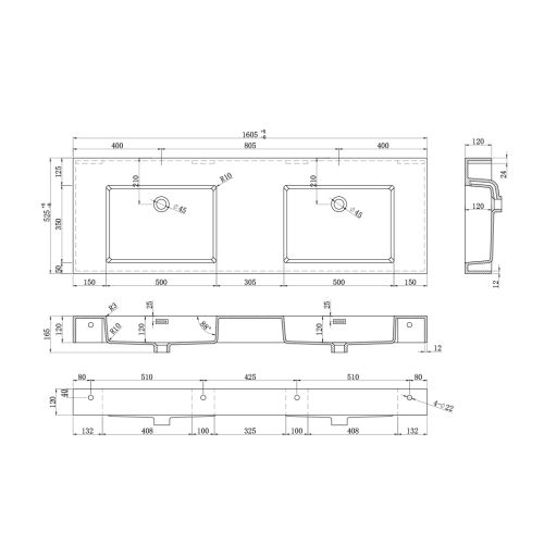 Meuble Design de salle de bain ROMANZA_1600 Blanc