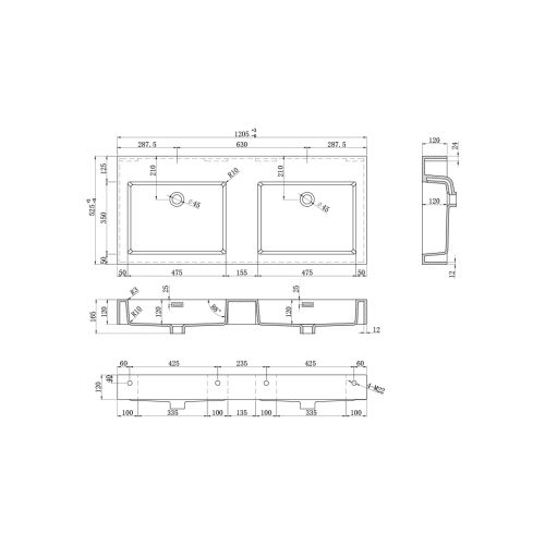 Meuble de salle de bain ROMANZA_1200 Noir