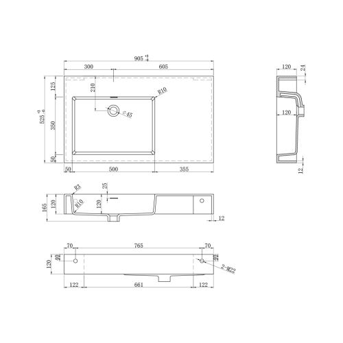 Meuble de salle de bain ROMANZA_900 Blanc