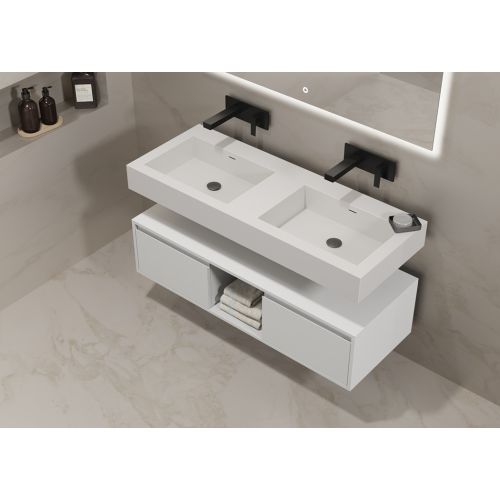 Meuble élégant de salle de bain ROMANZA_1200 Blanc