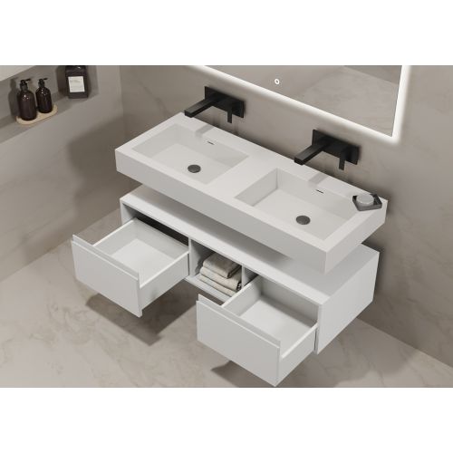 Meuble élégant de salle de bain ROMANZA_1200 Blanc