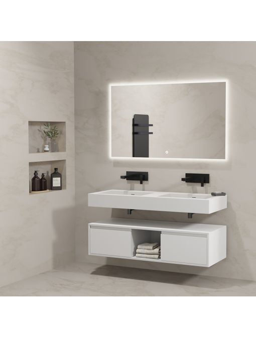 Meuble élégant de salle de bain ROMANZA_1200 Blanc